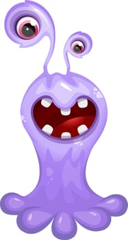 A cartoon monster with big teeth vector