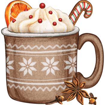 Watercolor hand drawn enamel mug png