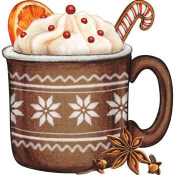 Watercolor hand drawn enamel mug png