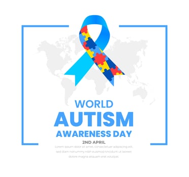 World autism awareness day background design template. World autism day colorful puzzle vector banner. Symbol of autism. autism Health care Medical flat background of April 02 celebration.