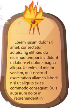 Stone board, clay tablet and Egyptian hieroglyphs vector