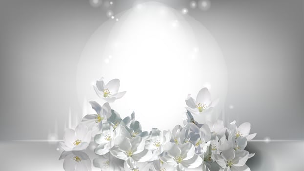 Cosmetic realistic poster, falling jasmine flowers vector