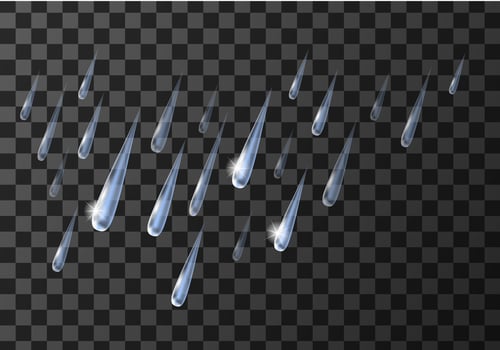 Rain weather meteo icon, falling water droplets vector