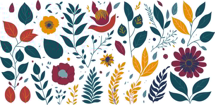Bring the Beauty of Nature into Your Projects with a Set of Hand-Drawn Blossom Vectors and Floral Elements