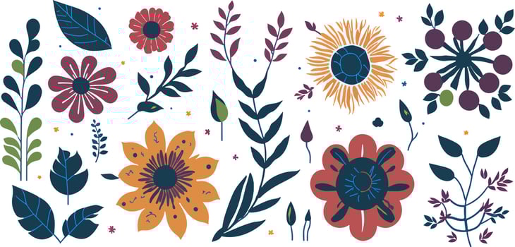 Enhance Your Designs with a Chic Collection of Hand-Drawn Blossom Vectors