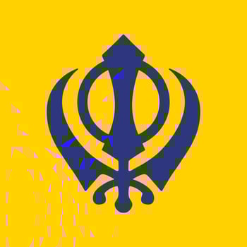 Khalsa Sikh Religion Scared Symbol Icon Vector Illustration