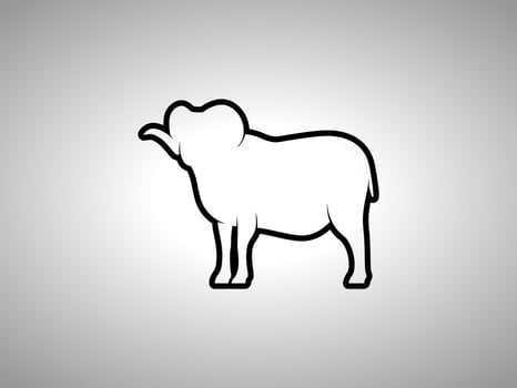 sheep Outline vector silhouette