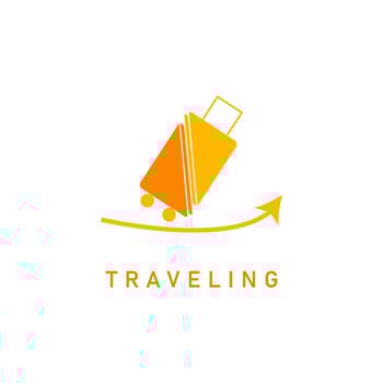 Travel logos. Bag logo design In Yellow Color vector