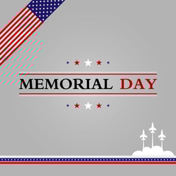 Memorial day background template. Vector illustration.