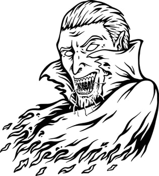 Horror dracula vampire halloween bloody melted monochrome vector illustrations for your work logo, merchandise t-shirt, stickers and label designs, poster, greeting cards business company or brands