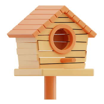 Bird House Farming 3D Illustration png