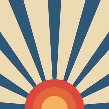 Vintage sun and sunburst or sun rays retro background. Nostalgia abstract background. vector