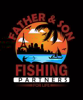 Father and son fishing partners for life. Fishing t shirts design, Vector graphic, typographic poster or t-shirt