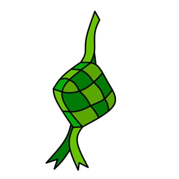 ketupat icon with modern flat style, ketupat design, ramadan and eid food vector