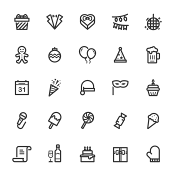 Icon set - Party and celebrate line icon png