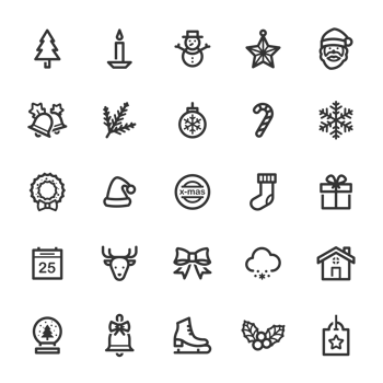 Icon set - Christmas and party line icon png