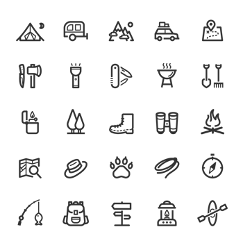 Icon set - Camping and outdoor line icon png
