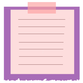Paper note line red and purple png