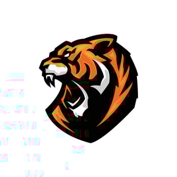 Roaring Tiger Head Mascot Logo for Sports Teams and Competitions vector