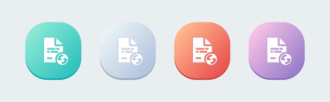 File transfer solid icon in flat design style. Data signs vector illustration.