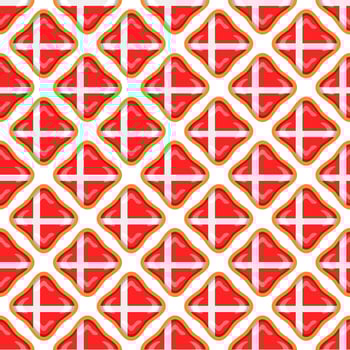 Pattern cookie with flag country Denmark in tasty biscuit vector
