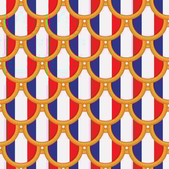 Pattern cookie with flag country France in tasty biscuit vector
