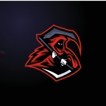 Dark and Edgy Grim Reaper Mascot Logo for Halloween and Horror Themes vector