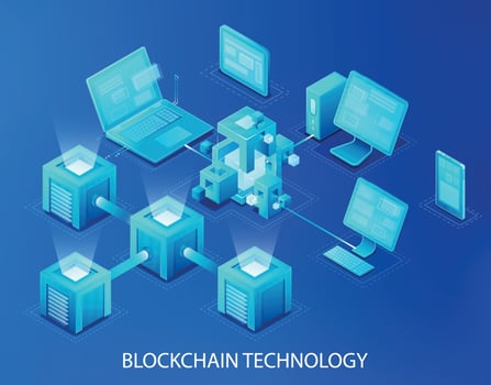 Blockchain technology vector illustration