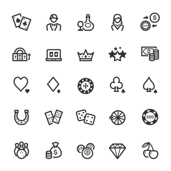 Icon set - Casino and Gambling line icon png