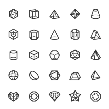 Icon set - Geometric Shapes line icon png