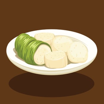 Malay Lemang Asia Malaysian Hari Raya Celebration Traditional Cultural Food Vector Illustration