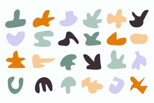 Collection of hand drawn flat abstract shapes. Irregular shape. vector