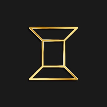 bobbin, coil, handmade gold icon. Vector illustration of golden dark background .