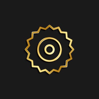 circular, saw, disc gold icon. Vector illustration of golden dark background .