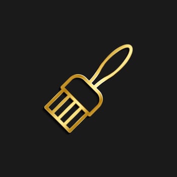 brush, paint, tool gold icon. Vector illustration of golden dark background .