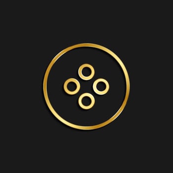 handmake, stud gold icon. Vector illustration of golden dark background .