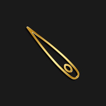 needle gold icon. Vector illustration of golden dark background .