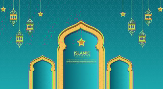 Ramadan Kareem design with mosque vector