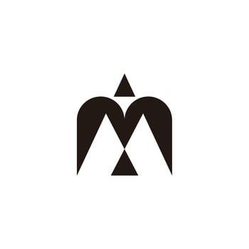 letter m bird shape abstract geometric simple logo vector
