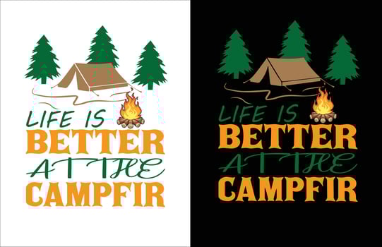CAMPING T-SHIRT DESIGN VACTOR vector