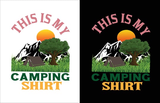 CAMPING T- SHIRT DESIGN vector