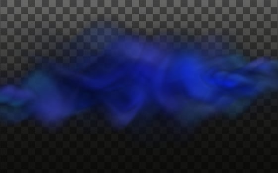 Blue vector cloudiness ,fog or smoke on dark checkered background.Cloudy sky or smog over the city.Vector illustration.