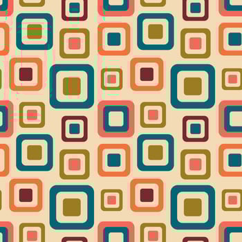 Aesthetic mid century printable seamless pattern with retro design. Decorative 50s, 60s, 70s style Vintage modern background in minimalist mid century style for fabric, wallpaper or wrapping vector