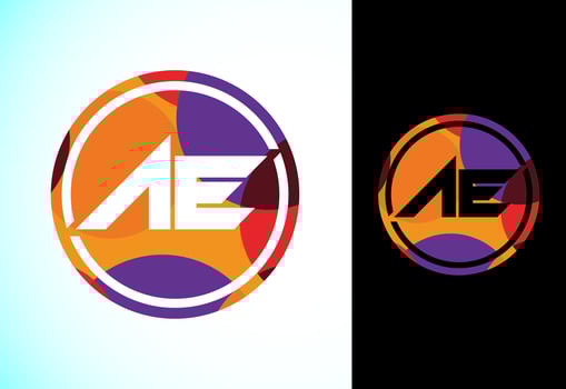 Polygonal Letter A E Logo Design Vector Template. Low Poly Graphic Alphabet Symbol For Corporate Business Identity