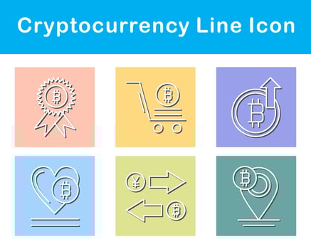 Bitcoin And Cryptocurrency Vector Icon Set