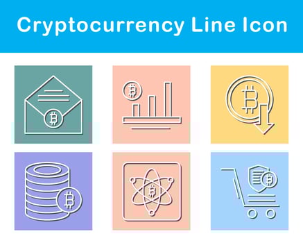 Bitcoin And Cryptocurrency Vector Icon Set