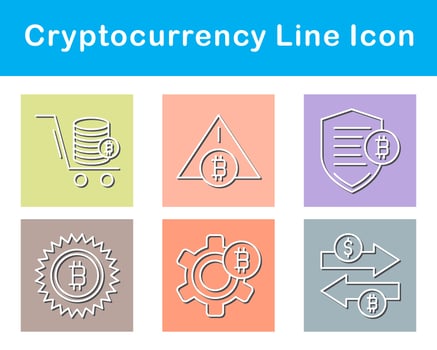 Bitcoin And Cryptocurrency Vector Icon Set