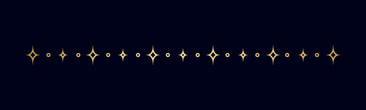 Gold celestial separator. Ornate boho mystic divider decorative element vector