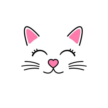 Cat face vector icon. baby cat illustration sign. children pet symbol or logo.