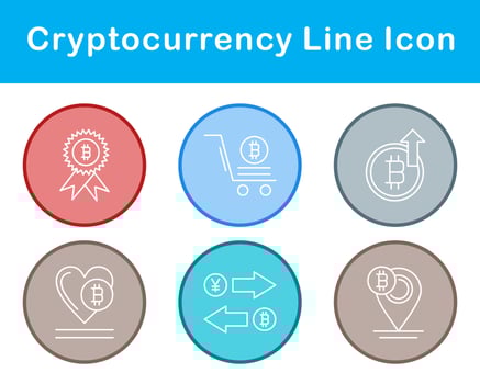 Bitcoin And Cryptocurrency Vector Icon Set